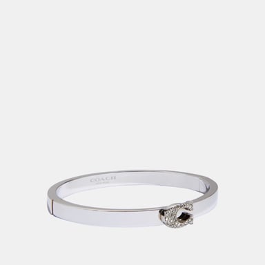 Pave Signature C Hinged Bangle