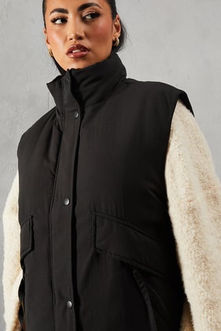 Padded Puffer Zip Pocket Gilet