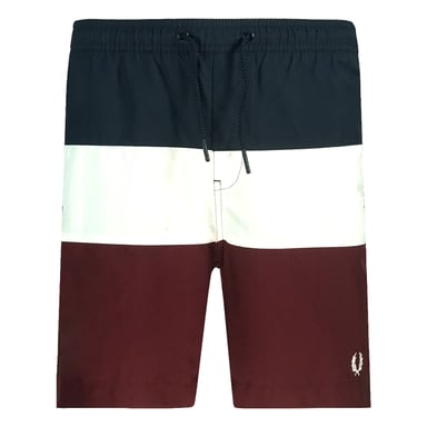 Fred Perry Farbe Block S8510 122 Burgundy Schwimmen Shorts