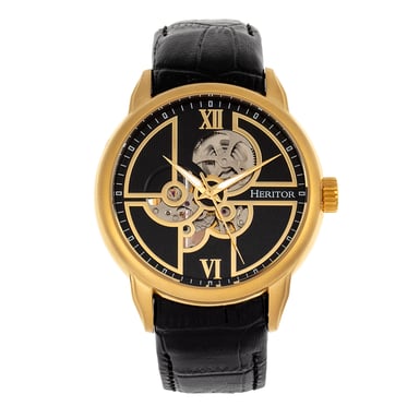 Heritor Automatik Sanford Semi-Skelett Lederbanduhr