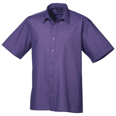 Premier Popelin Herren Hemd, kurzärmlig (Violett)