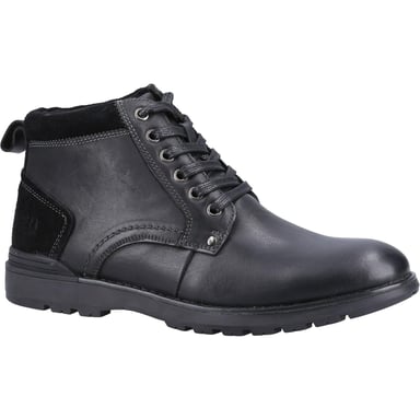Hush Puppies Herren Dean Lederstiefel (Schwarz)
