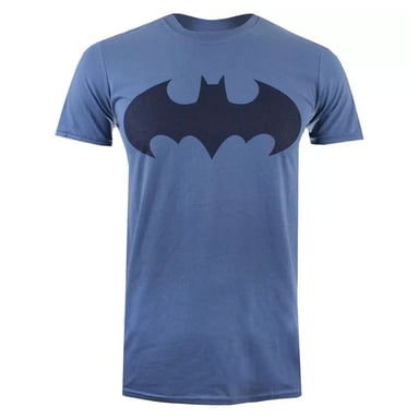 DC Comics Mono Batman Logo Herren Blaues T-Shirt