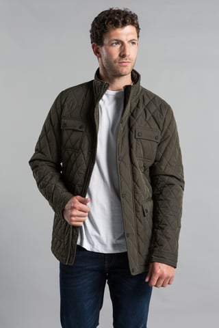 Khaki Diamond Quilted Jacket