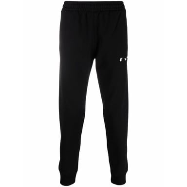 Off-White OW Logo kurze schwarze Jogginghose mit Bündchen
