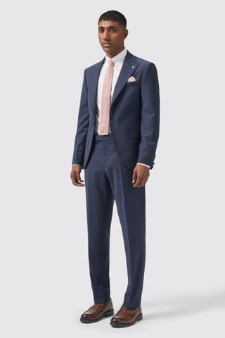Buscot Slim Fit Navy Trousers