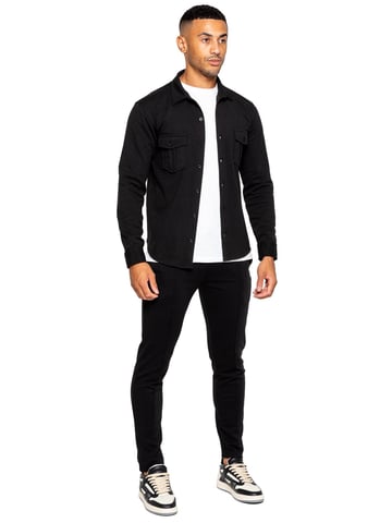 Enzo | Herren Overshirt Trainingsanzug Set - Schwarz