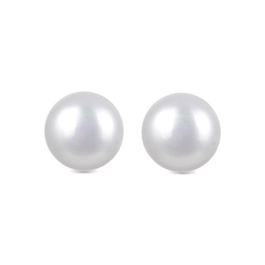 Luxenter Essential Ohrringe aus 925 Sterling Silber und weißer Perle mit 18 Karat Gelbgold