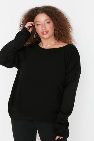Trendyol Damen Shift Straight Plus-Size Pullover