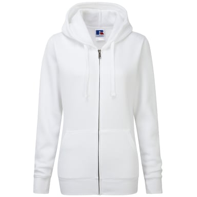 Russell Ladies Premium Authentic Zipped Hoodie (3-Lagen-Gewebe) (Weiß)
