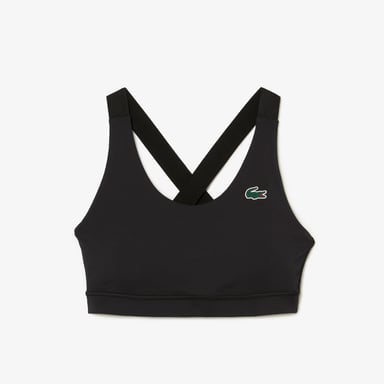 Women's Lacoste Sport Cross Strap Sports Bra in Black