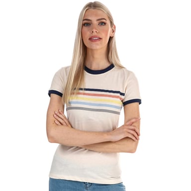 T-shirt cercles arc-en-ciel Brave Soul Pour Femme en Crème