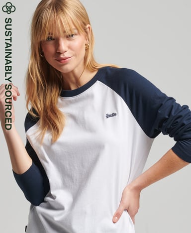 Superdry Organic Cotton Vintage Baseball Long Sleeve Top