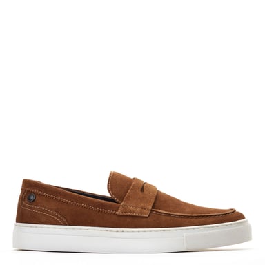 Base London Herren Flynn Wildleder Cognac Wildleder Loafers