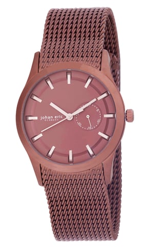 Johan eric: agersø, men's, brown dial w date sub-dial watch, brown ip case & mesh bracelet