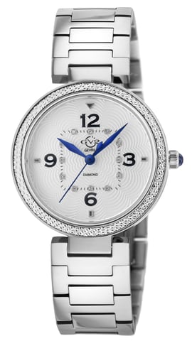 GV2 Piemonte 14200B Schweizer Quarz-Diamantenuhr aus Edelstahl in zwei Farben