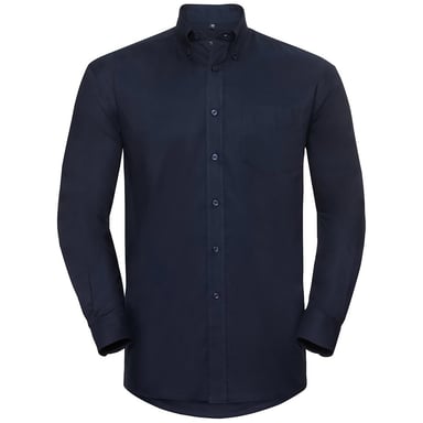 Russell Oxford Herren Hemd, langärmlig, pflegeleicht (Helles Marineblau)