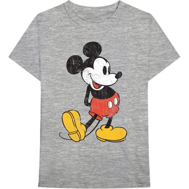 Disney Unisex-Erwachsene Mickey Mouse Vintage T-Shirt aus Baumwolle (grau)