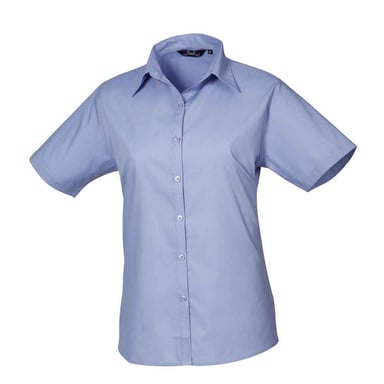 Premier - Bluse für Damen kurzärmlig (Mittelblau)