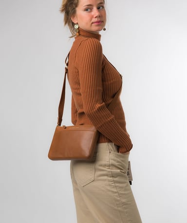 Raye' Oak Nappa Leather Cross Body Bag