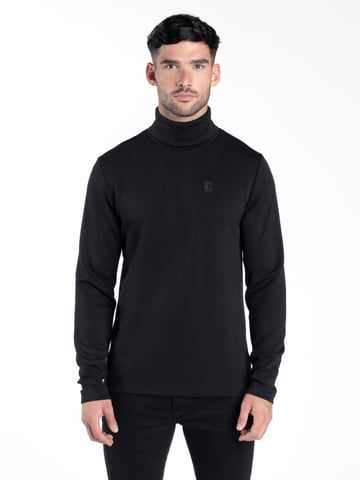 Luke 1977 Men's Action Man Roll Neck Sweat in Black