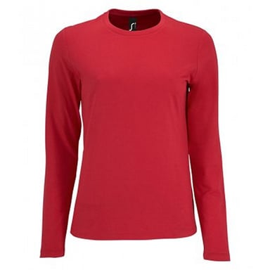 SOLS Damen T-Shirt Imperial, langärmlig (Rot)