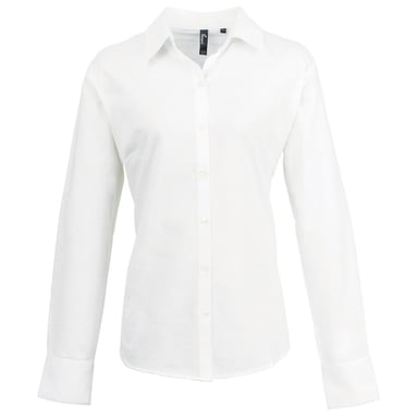 Premier - "Signature" Hemd für Damen Langärmlig (Weiß)