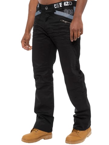 Enzo | Herren Schwarz Beschichtete Denim Jeans