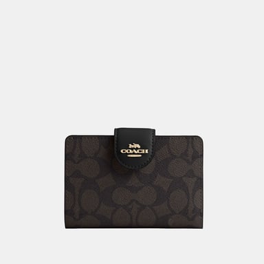 Medium Corner Zip Wallet in Signature Canvas