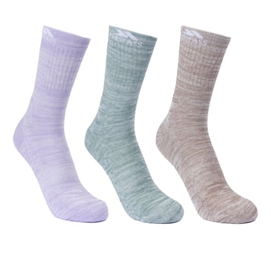 Trespass Damen Wandersocken Helvellyn, 3er-Pack (Fichtengrün/Haferflocken/ Gelsomino meliert)