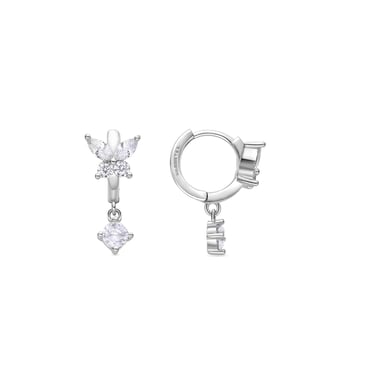 Luxenter Rhodium plattierte Brillant Zirkonia Ohrringe - Rakga