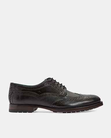 Derby Richelieu classique en cuir Senape, noir par Ted Baker