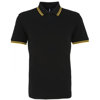 Asquith & Fox Herren Classic Fit Tipped Polo Shirt (Schwarz/Gelb)