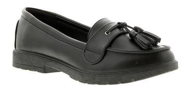 Platino Womens Flat Shoes Kennedy Slip On black