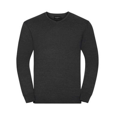 Russell Collection - Sweatshirt V-Ausschnitt für Herren (Holzkohle-Mergel)