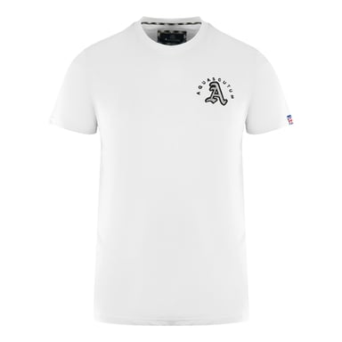 Aquascutum London Gesticktes A-Logo Weißes T-Shirt