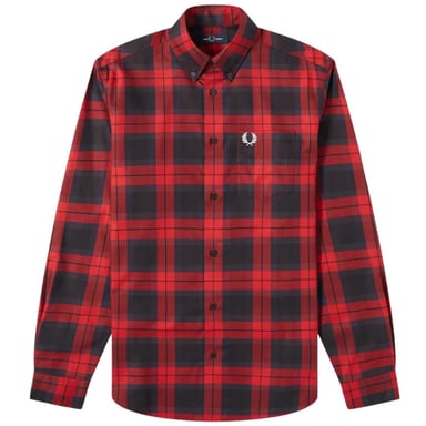Fred Perry M9537 842 Oxford Bold Tartan Red Chemise décontractée