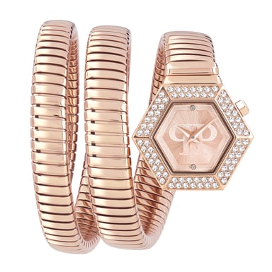 Philipp Plein $nake Hexagon roségold Damen Armbanduhr PWZAA0523