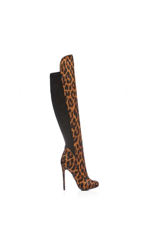 'Savi' Leopard Leopard Pony Knee High Boots