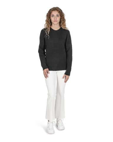 Crown Of Edinburgh Cashmere Damen Rundhalsausschnitt Pullover Coe 0013 Schwarz