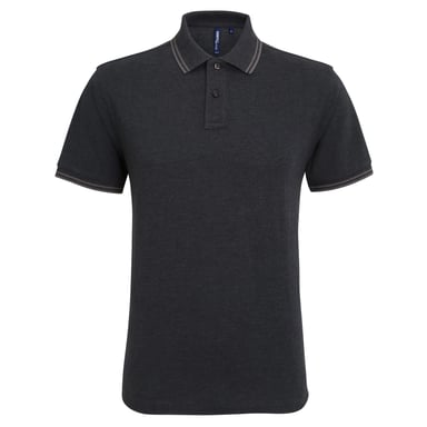Asquith & Fox Herren Classic Fit Tipped Polo Shirt (Schwarzes Heidekraut/Charcoal)