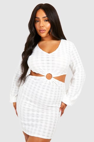 Plus Jersey Knitted O- Ring Beach Dress