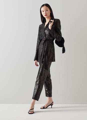 LK Bennett  Shimmer Trousers, Black