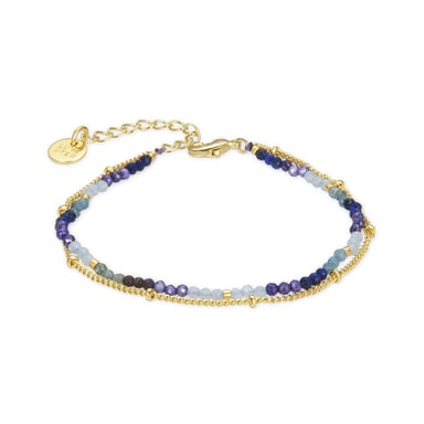 Luxenter Armband, Aiel Dunkelblaues Kristall in 18 Karat Gelbgold