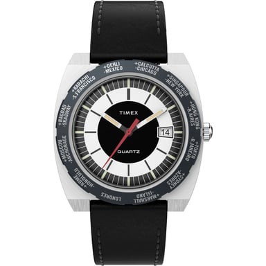 Timex Weltzeit Wiederauflage Herren Schwarz Uhr TW2V69500