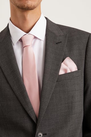 Slim Light Pink Tie And Pocket Square Set