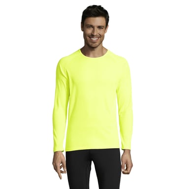 SOLS - T-Shirt für Herren - Sport Langärmlig (Neon-Gelb)