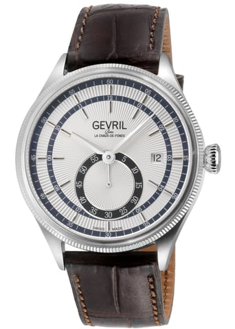 Gevril Empire Italienische Handarbeit Braunes Leder Schweizer Automatik ETA 2895 Uhr
