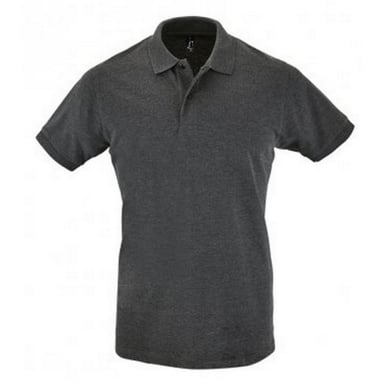 SOLS Mens Perfect Pique Kurzarm-Poloshirt (Charcoal Marl)