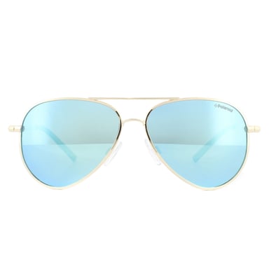 Polaroid Kids Aviator Kinder Gold Blau Miror polarisierte Sonnenbrille